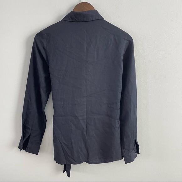 Wish The Label | Australia Tencel Waist-Tie Common Ground Shirt Midnight Blue XS - Picture 7 of 7